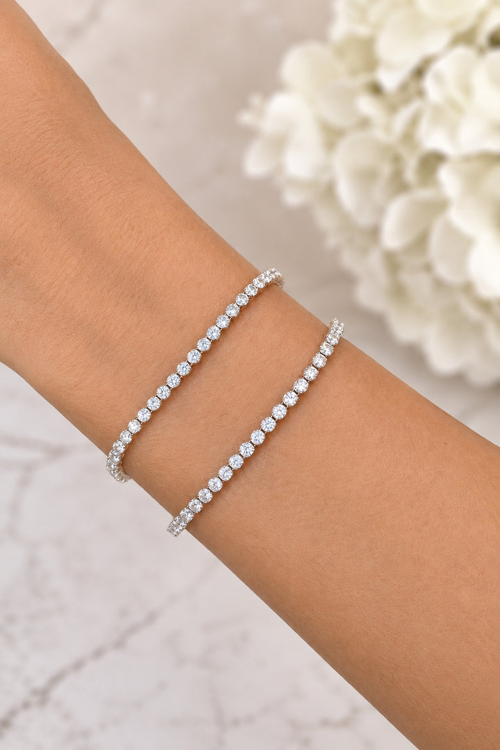 Dainty 1.50 CTW Lab Grown Diamond 14K White Gold Tennis Bracelet