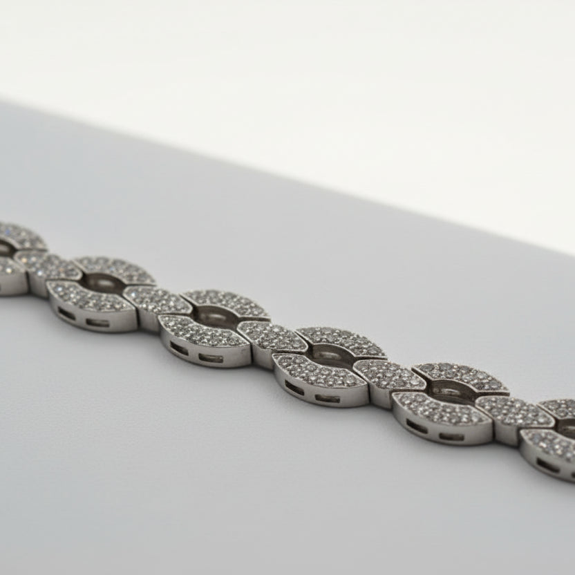 USA Designer ADJ 12.00cttw Diamond 18K White Gold Necklace