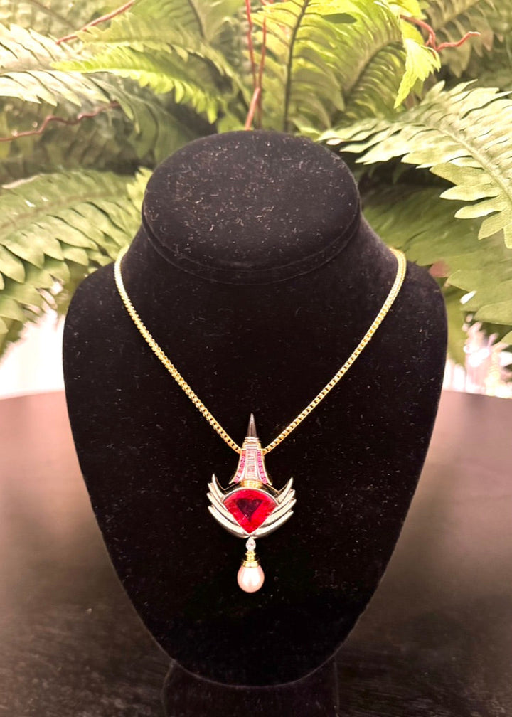 Estate Designer David Sacco Original  "The Art Of Being" Rubellite Natural Fancy Light Pink Diamond Necklace 14920