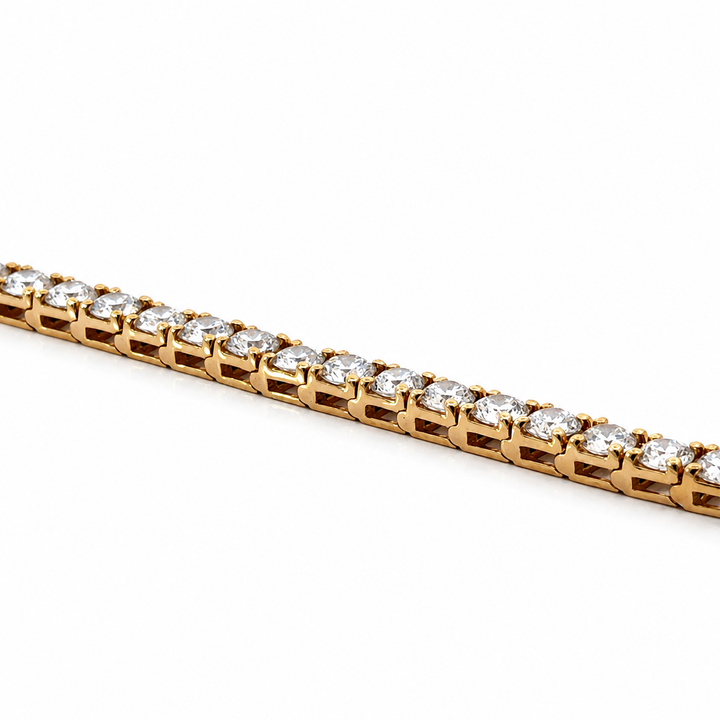 7.00 Carat 14K Yellow Gold Lab Grown Diamond Tennis Bracelet