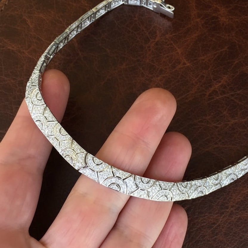 Milgrain Detail 6.00cttw Diamond 18kt Gold Necklace
