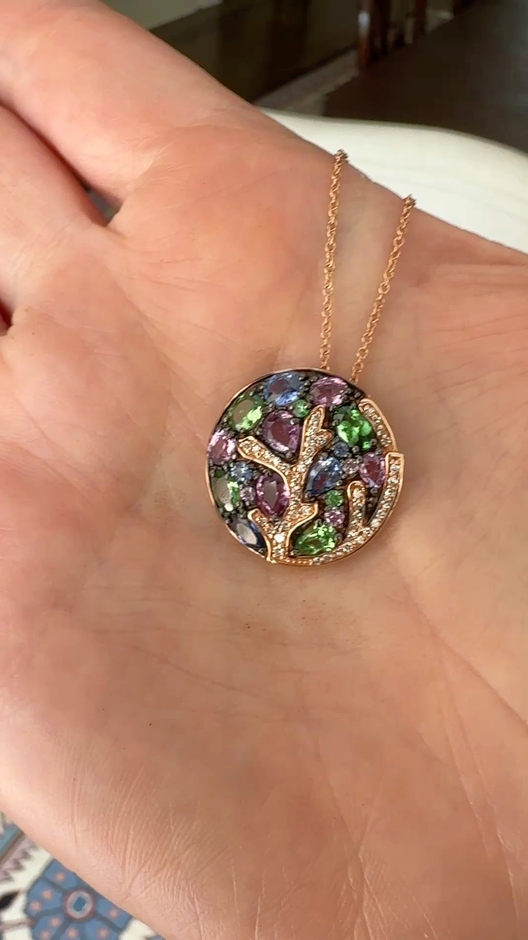 Effy Multicolor Gemstone, Diamond and 14K Rose Gold Necklace
