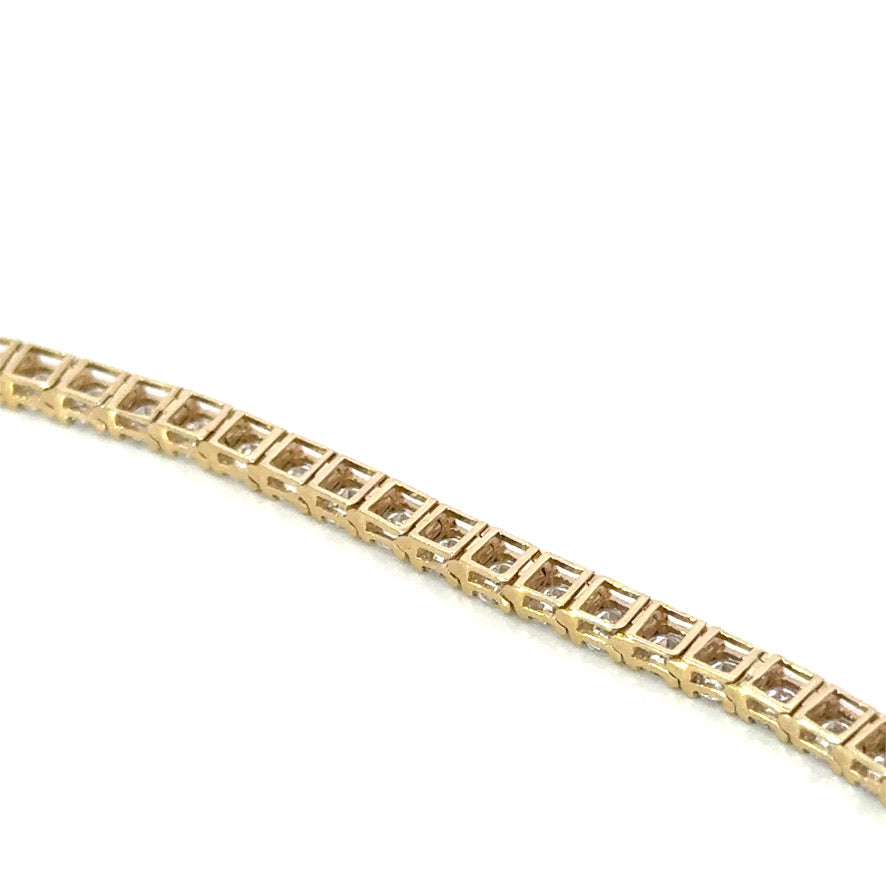 Diamond 5.00 Carat 14K Yellow Gold Lab Grown Tennis Bracelet