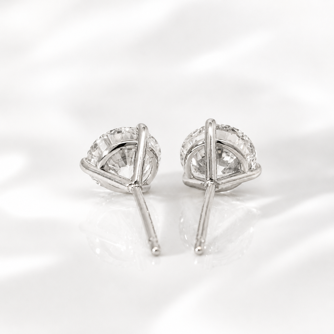 Certified 3 Carat 18K White Gold Lab Grown Diamond Stud Earrings