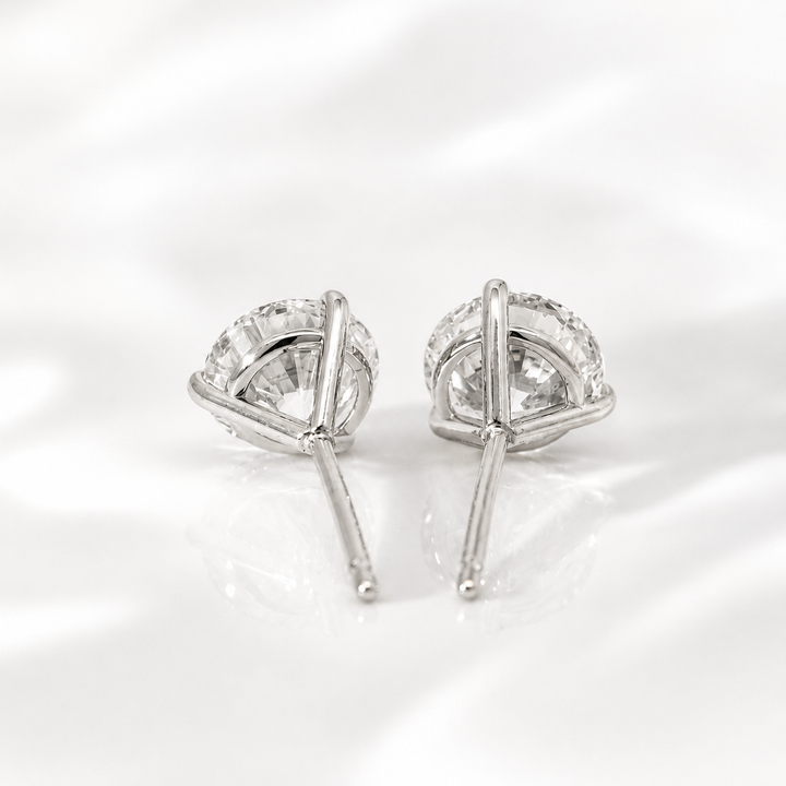 Certified 3 Carat 18K White Gold Lab Grown Diamond Stud Earrings