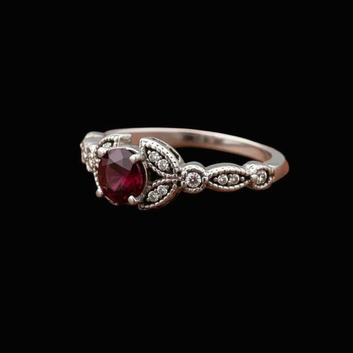 Ruby, Diamond and 14K White Gold Ring