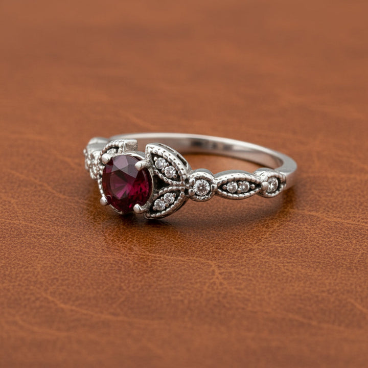 Ruby, Diamond and 14K White Gold Ring