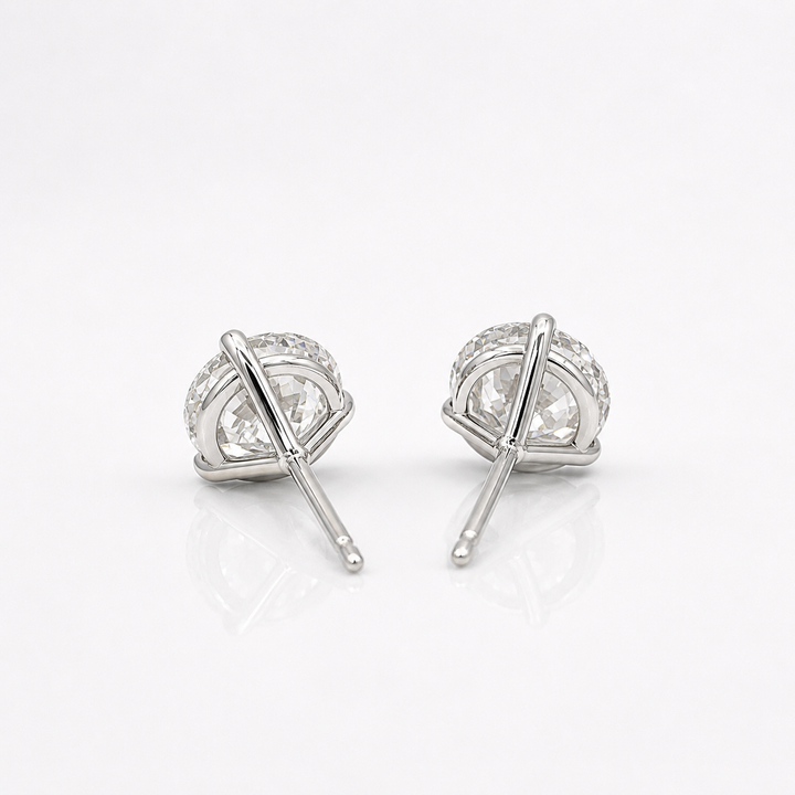 Certified 4 Carat 18K White Gold Lab Grown Diamond Stud Earrings