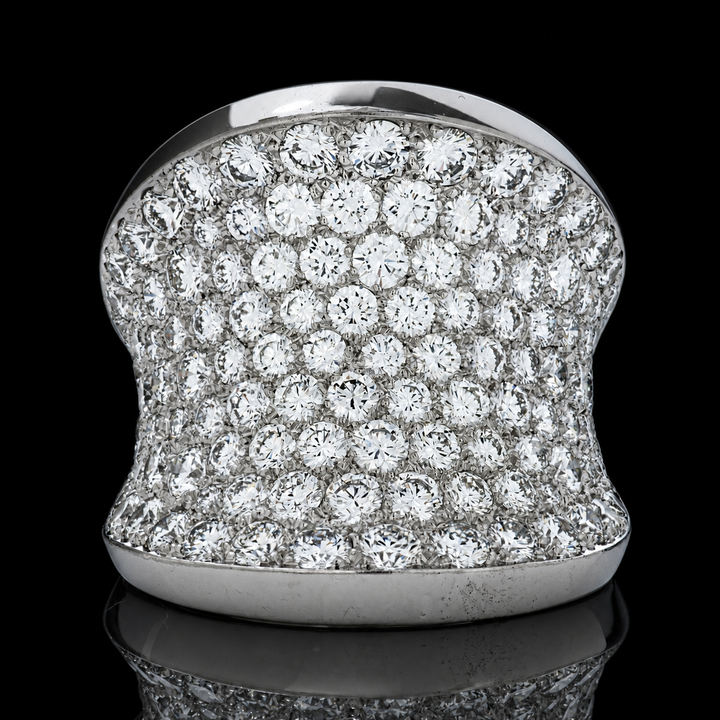 Estate Cartier Chalice Collection 6.60cttw Diamond 18Kt White Gold Wide Ring