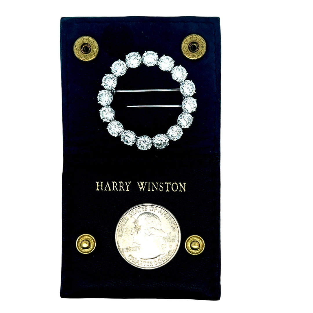 Harry Winston 11.31 carat TW Diamond Circle Platinum Brooch
