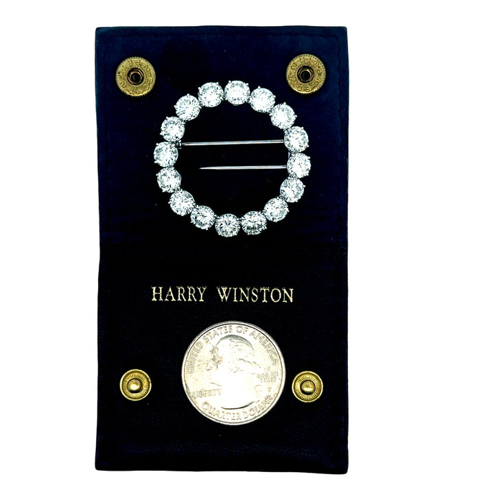 Harry Winston 11.31 carat TW Diamond Circle Platinum Brooch