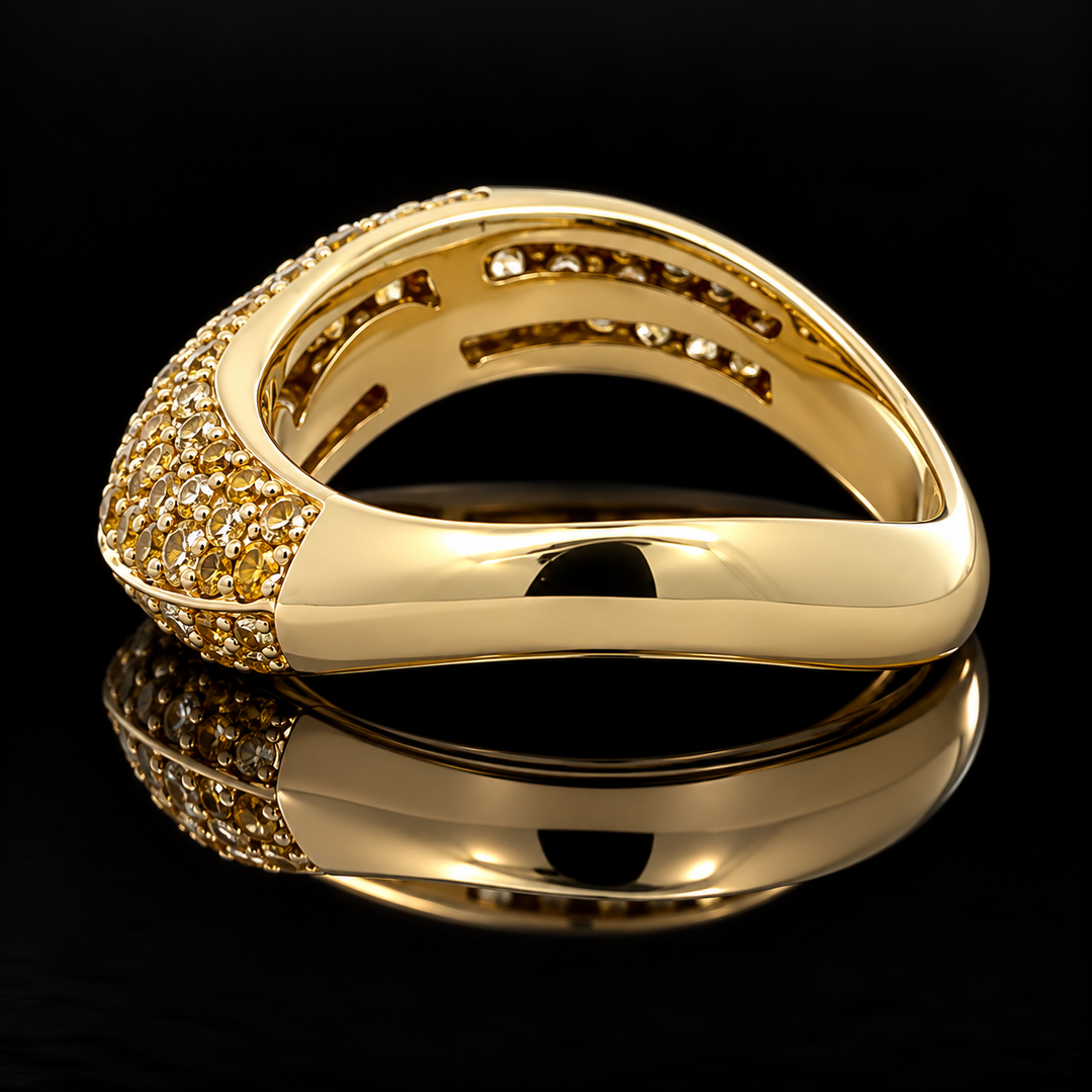 Estate Casa Damiani Yellow Sapphire 18K Yellow Gold Ring