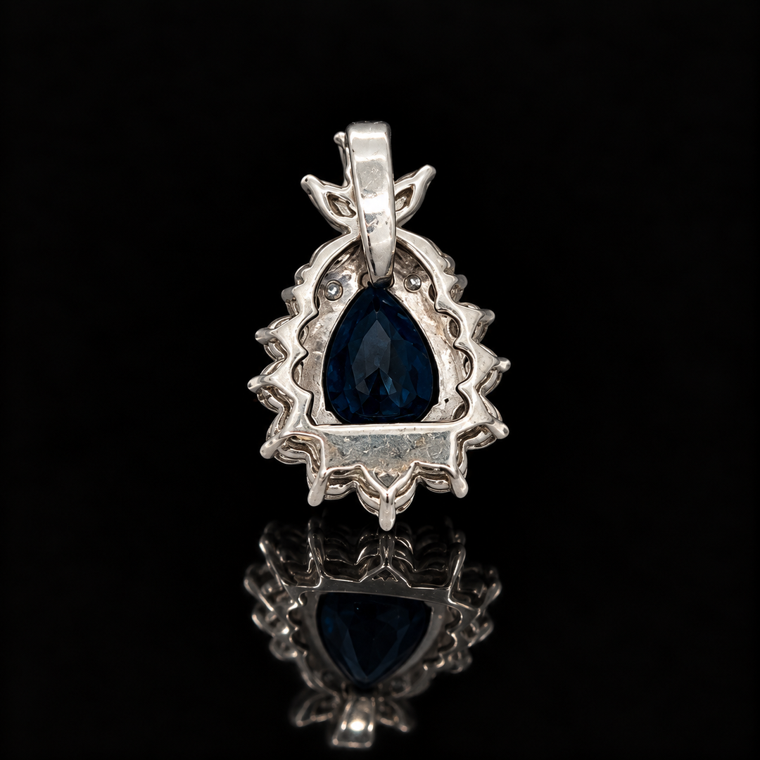 Estate 1.86ct. Sapphire & Diamond Platinum Pendant