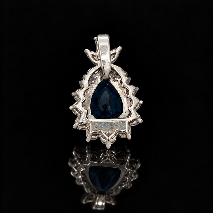 Estate 1.86ct. Sapphire & Diamond Platinum Pendant