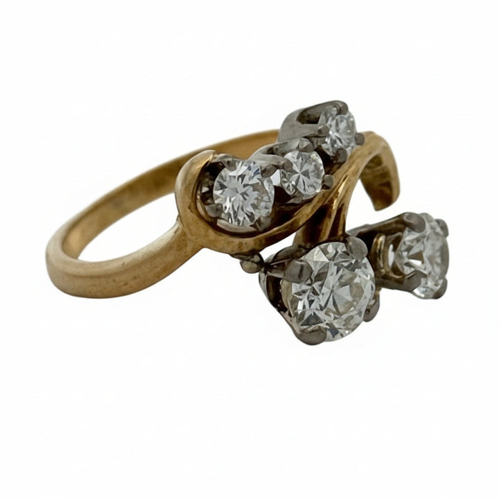 Jabel 1.25cttw Diamond 18K Yellow and White Gold Ring