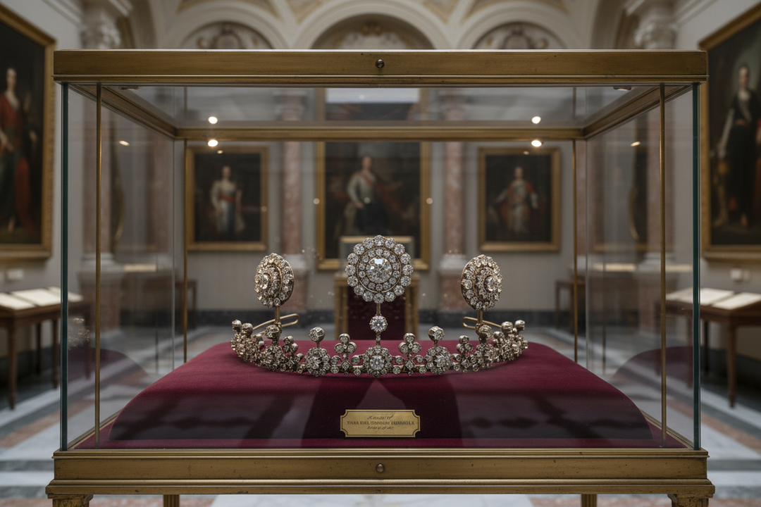 Rare Italian Aristocrat Victorian 24.71cttw Silver and Gold Convertible Necklace/Tiara