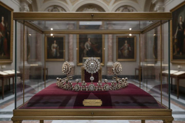 Rare Italian Aristocrat Victorian 24.71cttw Silver and Gold Convertible Necklace/Tiara