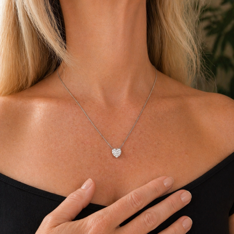 3.01ct Diamond Heart Shape Necklace 14K White Gold