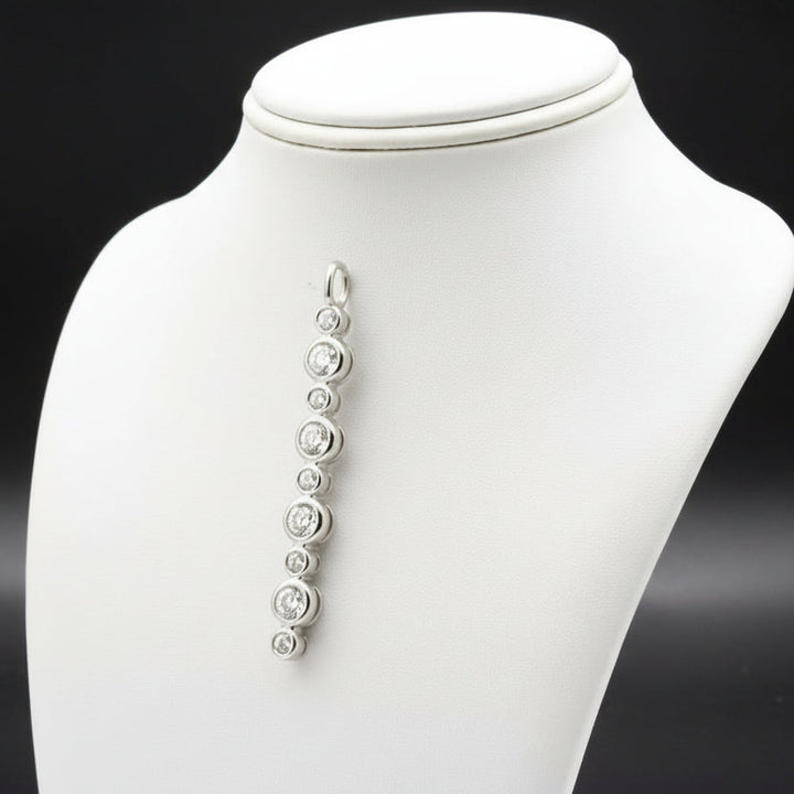 Italian Manufacturer Custom Made 10 Stone .25 cttw Diamond 18kt. White Gold Pendant