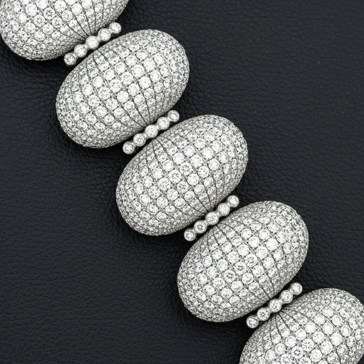 Bold 80cttw Diamond 18Kt White Gold Bracelet