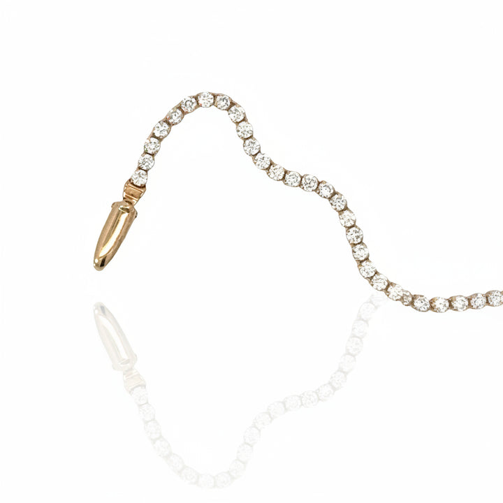 Dainty 3.00 Carat 14K White and Yellow Gold Lab Grown Tennis Bracelet