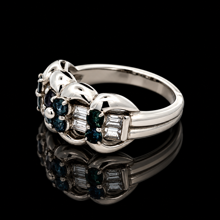 Estate Alexandrite & Diamond Platinum Ring