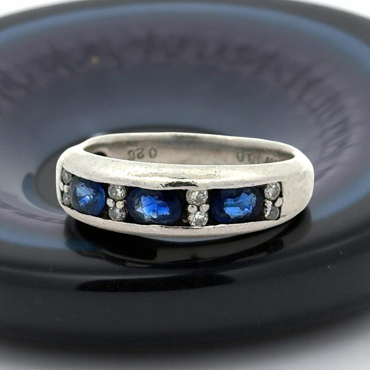 Sapphire and Diamond Platinum Ring