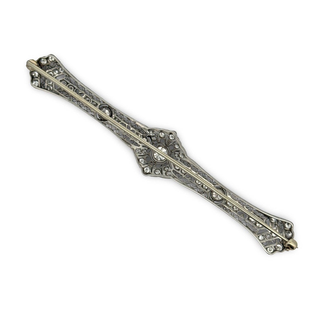 Art Deco 1920's 1.50cttw Diamond Platinum Brooch