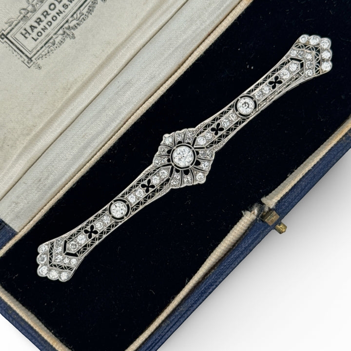 Art Deco 1920's 1.50cttw Diamond Platinum Brooch