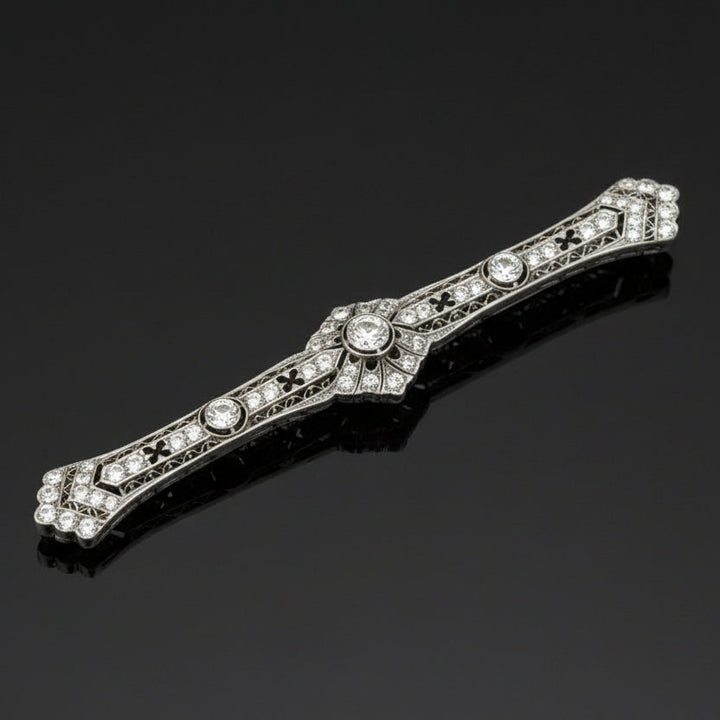 Art Deco 1920's 1.50cttw Diamond Platinum Pendant/Brooch