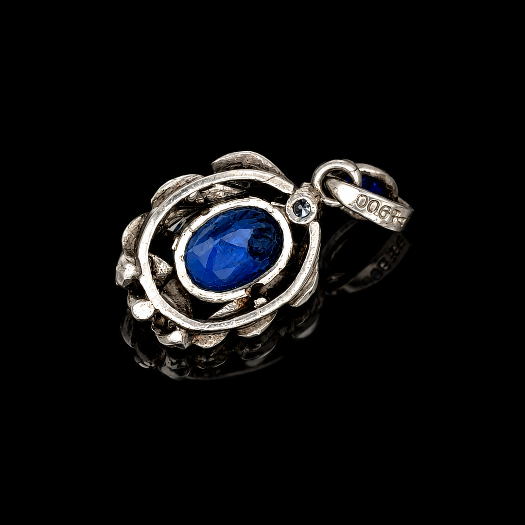 Estate 2.25cttw. Sapphire & Diamond Platinum Pendant