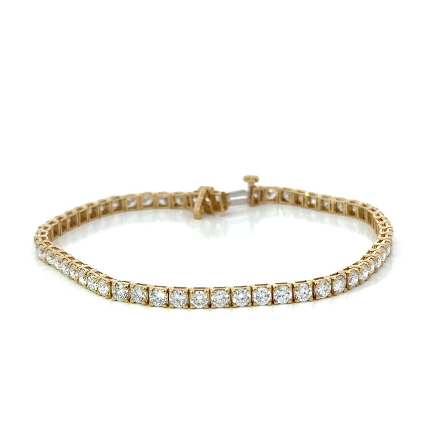 Diamond 5.00 Carat 14K Yellow Gold Lab Grown Tennis Bracelet