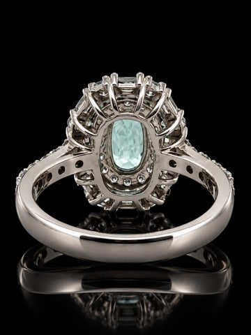 Designer M.C. Marchisio Natural Paraiba & Diamond 18KT White Gold Ring
