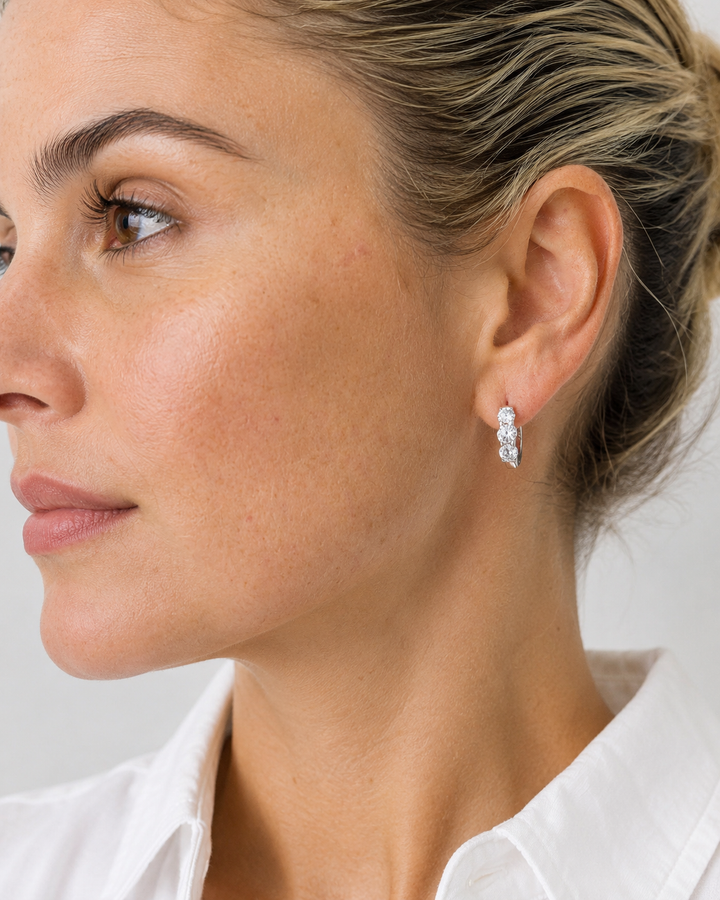 1.50 Carat Diamond Huggie Hoop Earrings | Solid 14K Gold | Lab-Grown Diamonds | E–F VS–SI (Copy)