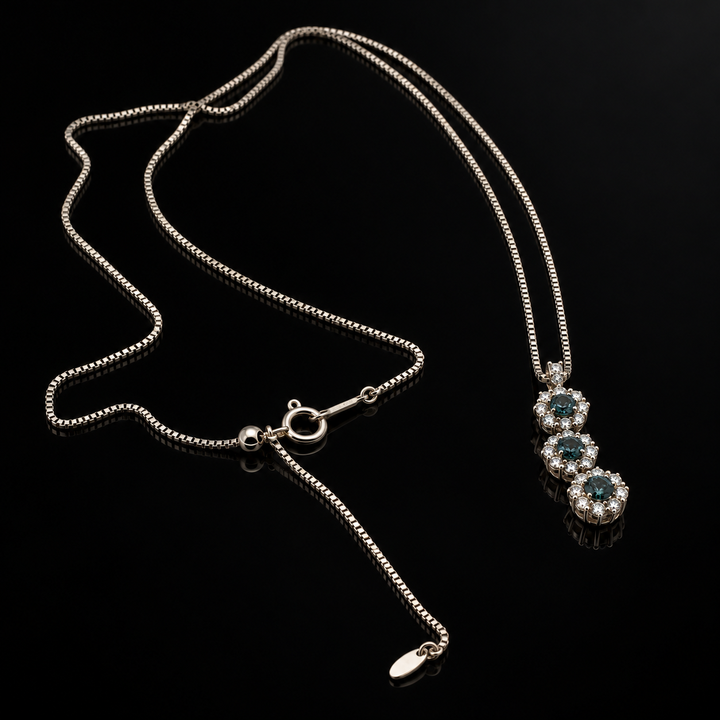 Estate Color Change Blue-Green to Purple-Pink Alexandrite & Diamond Platinum Necklace