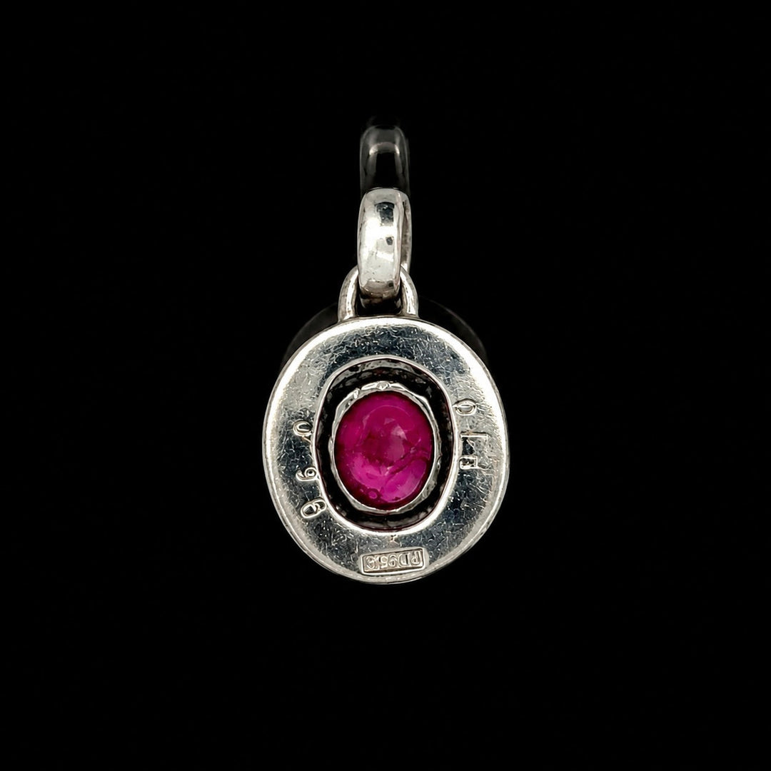 Estate .90ct. Ruby & Diamond Platinum Pendant