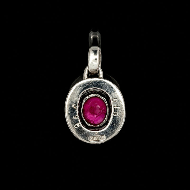 Estate .90ct. Ruby & Diamond Platinum Pendant