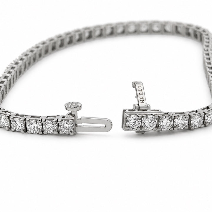 Diamond 5.00 Carat 14K White Gold Lab Grown Tennis Bracelet
