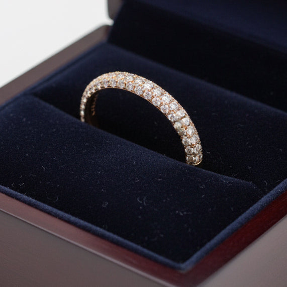 Martin Flyer Diamond and 14K Rose Gold Eternity Band