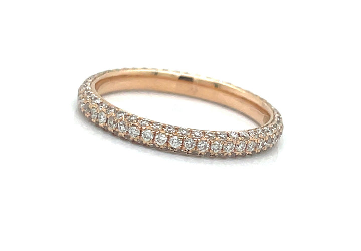 Martin Flyer Diamond and 14K Rose Gold Eternity Band
