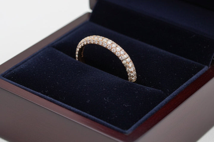 Martin Flyer Diamond and 14K Rose Gold Eternity Band