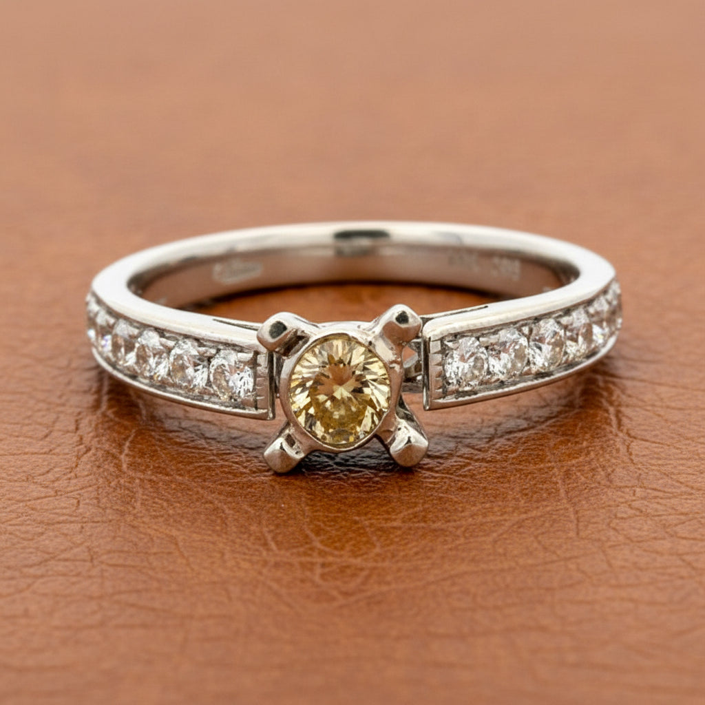 Maya Lianna .28ct Natural Fancy Orange Diamond Ring 14891