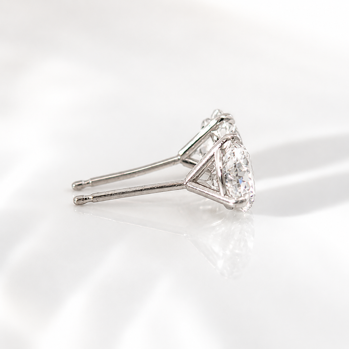 Certified 3 Carat 18K White Gold Lab Grown Diamond Stud Earrings