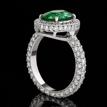 Estate 2.11ct. Brazillian Paraiba Tourmaline and 1.40cttw. Diamond Platinum Ring (GIA)
