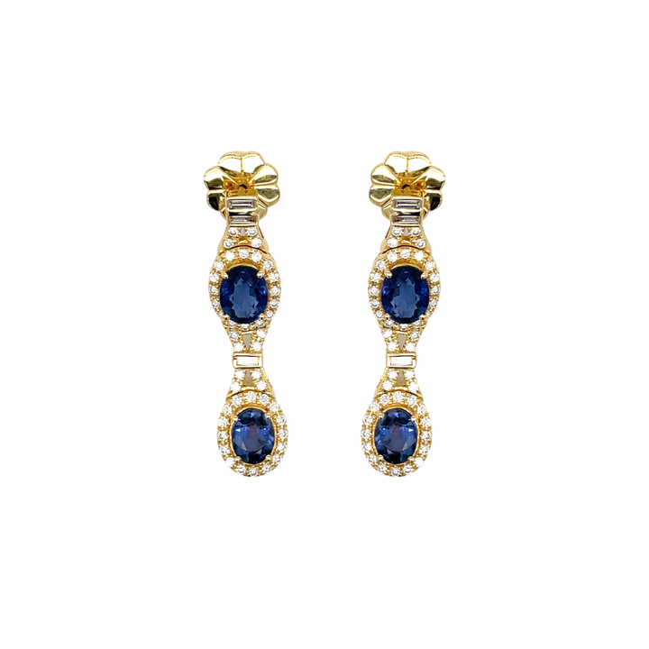 Beverly K Sapphire, Diamond and 14K Yellow Gold Dangle Earrings