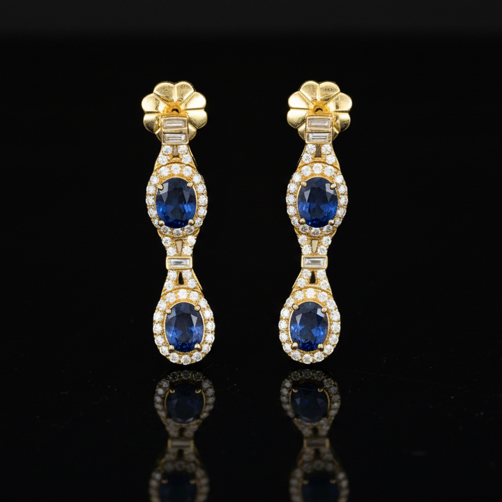 Beverly K Sapphire, Diamond and 14K Yellow Gold Dangle Earrings
