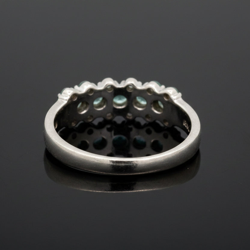Estate Natural Color Change Alexandrite and Diamond Platinum Ring