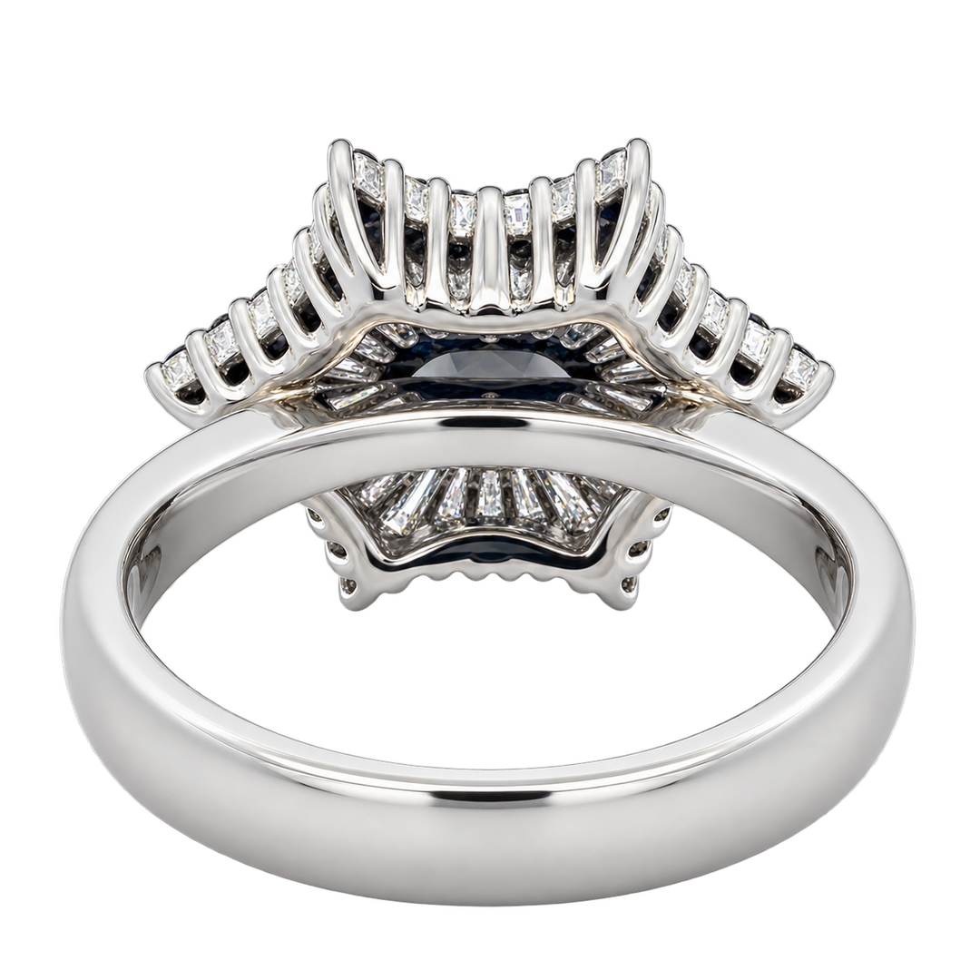 Estate Color Change Alexandrite & Diamond Platinum Ring