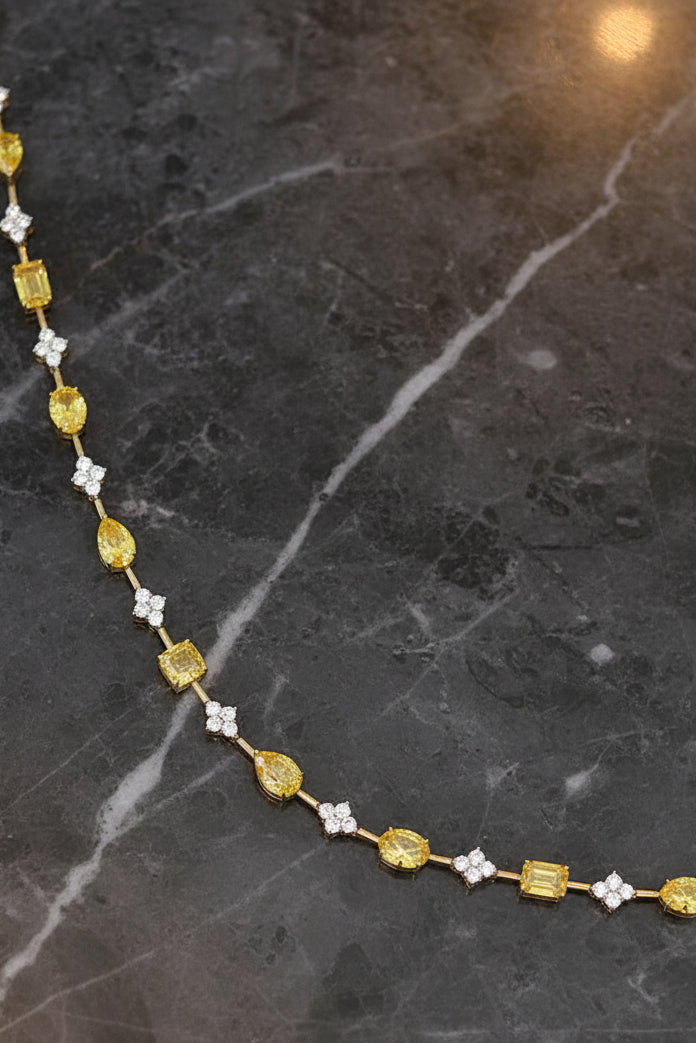 14K Yellow Gold 8.85ctw Fancy Yellow & White Lab Grown Diamond Bracelet
