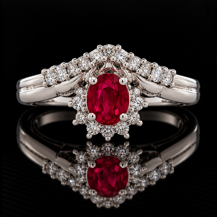 Estate Ruby & Diamond Platinum Ring